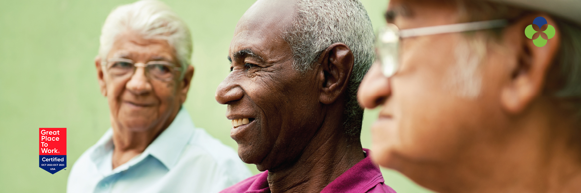 three elderly men